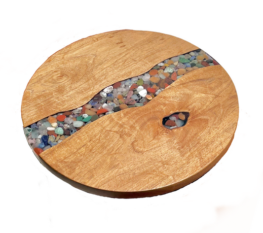 Lazy Susan - gemstone inlay